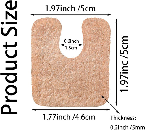 48 Pieces U Shaped Felt Callus Pads Metatarsal Pads Forefoot Foot Pads Pain Relief Foot Cushion Keep Protecting Calluses from Rubbing on Shoes Adhesive Pads for Men and Women