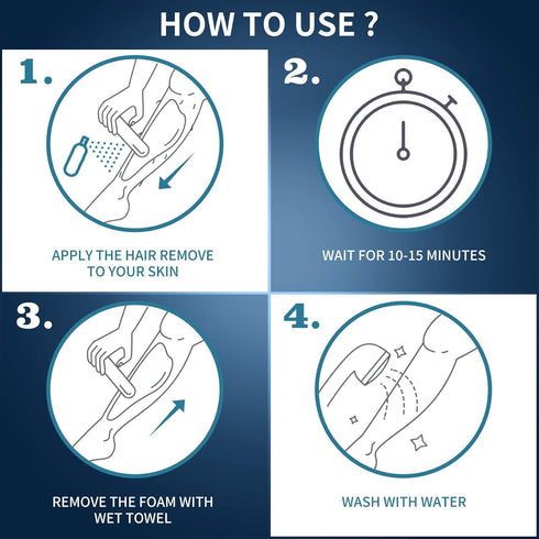 IVNIL Hair Removal Spray Foam for Men, Effective Painless Cream for Underarm, Chest, Back, Legs - All Skin Types