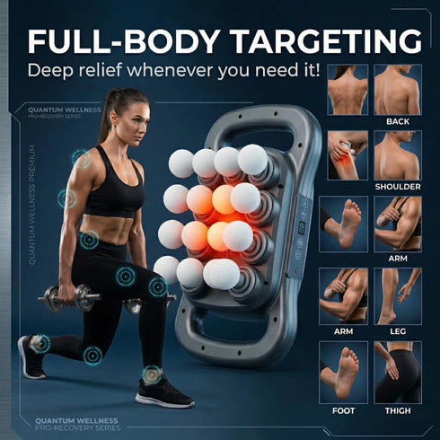 SMART SLOPPY 16-Head 3 30 Waist,2600mAh Deep Tissue Body Massager with Heat, Modes & Intensities, Multi-Head Back
