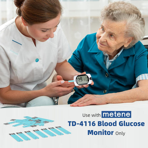 Metene TD-4116 Blood Glucose Test Strips - 300 Count for Diabetes, Use with Metene TD-4116 Blood Glucose Monitor Only