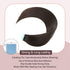 Sunya Tape in Hair Extensions, 14 inches Silky Straight Remy Human Hair Seamless Skin Weft, #2 Dark Brown, 40 Gram,