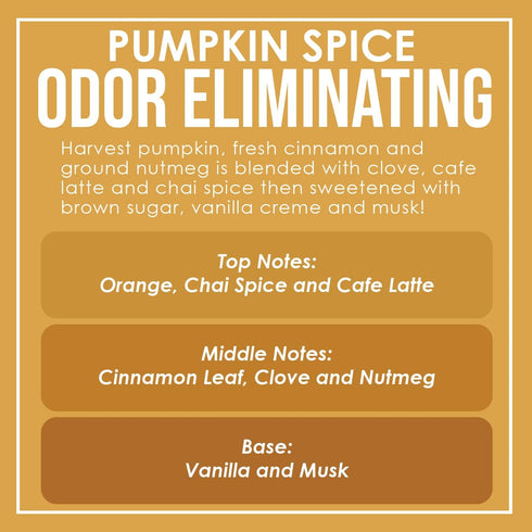 Pumpkin Spice Odor Eliminating Candle - Highly Fragranced, Eliminates 95% of Smells, Up to 80 Hour Burn Time