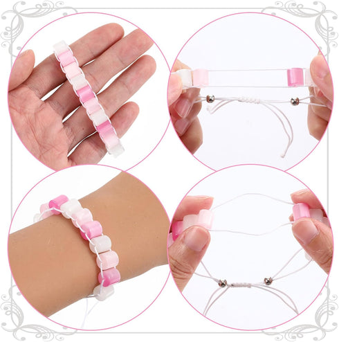 Yolev Fidget Anxiety Bracelet for Women And Men, Resin Beaded Fidget Jewelry, Stress Relief Sensory Bracelet, Pink