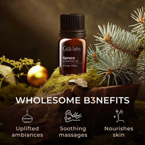 Set Set 2x0.34 oz Spruce Essential Oil for Diffuser & Spikenard Essential Oil for Hair - Aromatherapy Grade Essential
