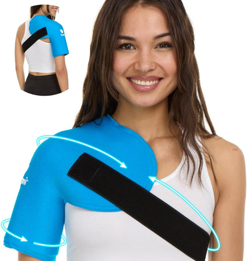 FOMI Premium Shoulder Hot Cold Gel Ice Pack, Comfortable Compression Therapy Wrap for Pain Relief