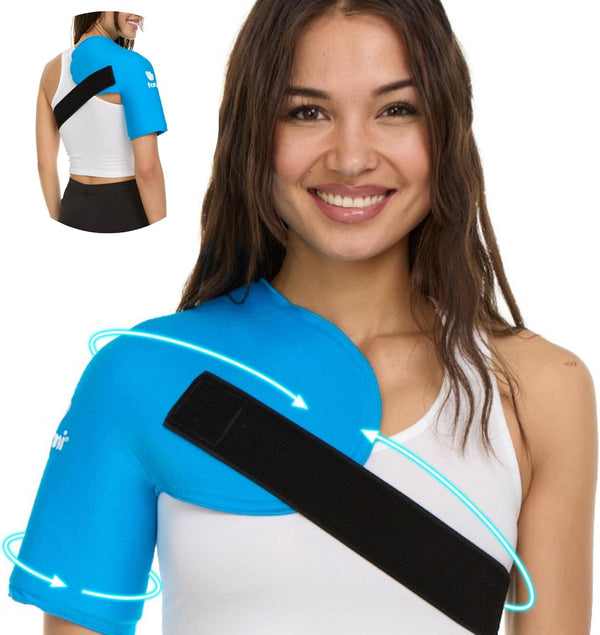 FOMI Premium Shoulder Hot Cold Gel Ice Pack, Comfortable Compression Therapy Wrap for Pain Relief
