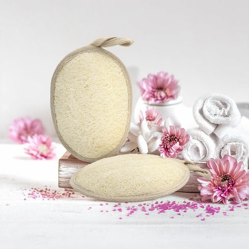 FAAY Soft Loofah Pad for Body Exfoliation, 2 Counts Shower Luffa Sponge for Gentle Spa Treatment at Home