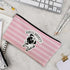 Pug Gifts for Pug Lovers - Pink Stripe Makeup Bag, Cute Pug Canvas Zipper Pouch, Funny Pug Butt Gifts