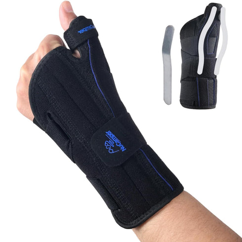 NuCamper Carpal Tunnel Wrist Brace with Thumb Support, Thumb Brace Spica Splint