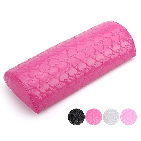 Nail Pillow Hand Rest for Nails, Washable PU Leather Manicure Armrest Cushion for Nail Tech (Rose Red)