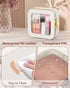 Mini Makeup Bag, Small Waterproof Clear Makeup Bag, Leather Cosmetic Pouch for Travel, Beige