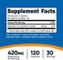 Nutricost Magnesium Citrate 420mg, 120 Veggie Capsules - 30 Servings, Gluten Free, Non-GMO Supplement
