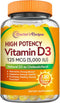 Doctor's Recipes Vitamin D3 5000IU, Immune Support for Bones, Teeth, Muscle Function, 120 Vegetarian Softgels