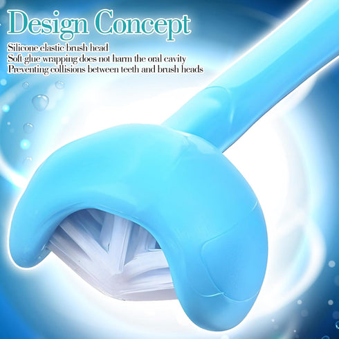 Wanmu 2Pcs 3 360 Sided Autism Toothbrush, U-Shaped Oral Teeth Cleaning Design Kids Toothbrush for Adult, Toddler, Soft
