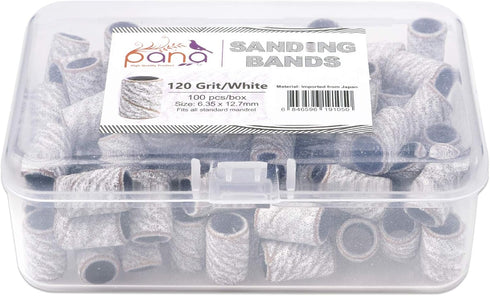 PANA 100 Pieces Nail Sanding Bands, Professional Nail Manicure, Great Fit for Nail Drill Bits, 120 Grit, Zebra