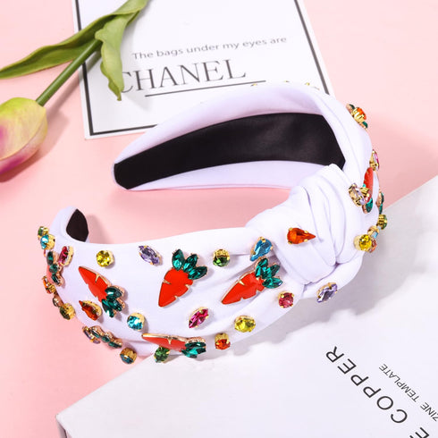 NVENF Easter Headband for Women, Beaded Rabbit Bunny Headband, Happy Easter Hair Accessories