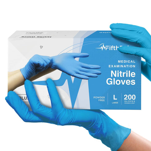 Blue Nitrile Disposable Gloves, Large 200 Count, Latex Free Medical, Dental, Surgical Grade