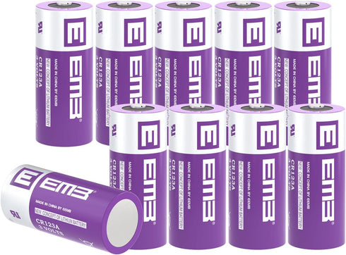 EEMB 10PACK CR123A Lithium Batteries 3V 1700mAh High Capacity for Flashlight Toys Alarm System