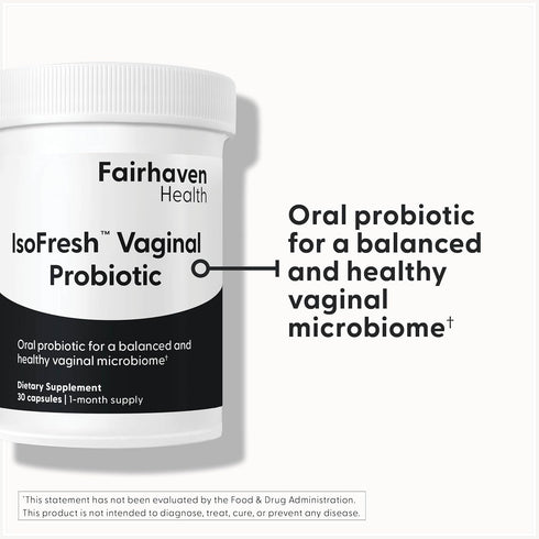 Fairhaven Health IsoFresh Vaginal Probiotics for Women - Supports Healthy pH Balance, 30 Capsules