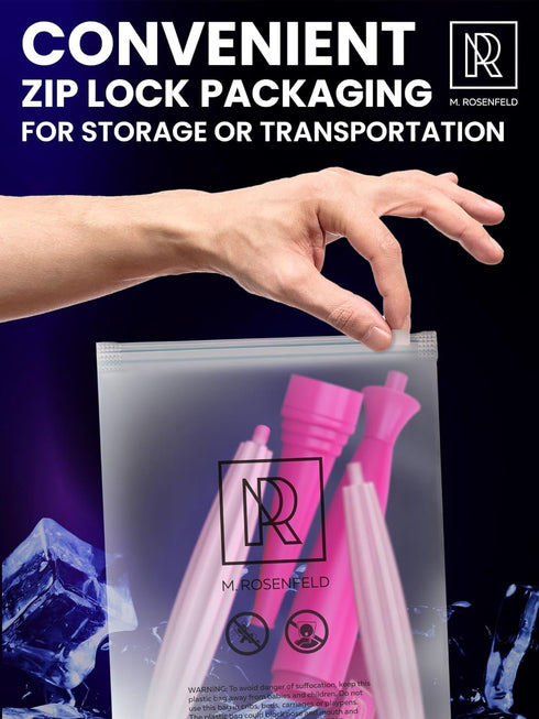 Premium Ice Pipe Hookah Hose Set, Pink Ice Hookah with 2 Reinforced Cooling Packs, Soft Grip, Mouthpiece Accessory Set