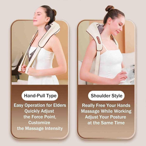 wfofmo 4D Wireless Deep Tissue Kneading Neck Massager with Heating Function, Shiatsu and Shoulder Massager Pillow