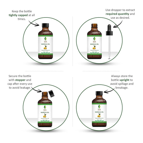 SVA Organic Marula Seed Oil - 4 Fl Oz, 100% Natural Cold Pressed Virgin Oil for Face & Skin Care