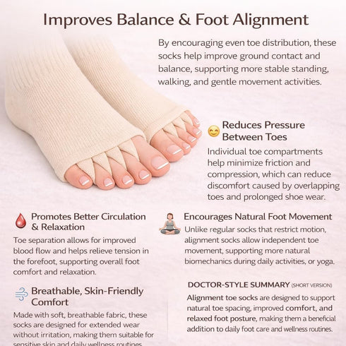 Soxbae 1 Orthopedic Foot Alignment Socks with Toe Separators for Men & Women | Helps Relieve Bunion & Plantar Fasciitis