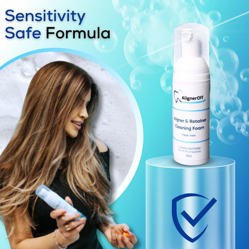 Aligner Cleaning Foam, Whitening Retainer Cleaner Foam - Can Substitute Toothpaste for a Brighter Smile