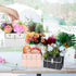 mekueeex 24 Pack Flower Paper Gift Bag, Bouquet Portable Flower Handbag Box with Metal Chain, Rectangle Wedding Gift