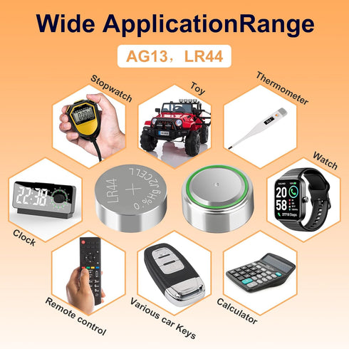 kunying AG13 LR44 (25-Pack) 1.5V LR44 |AG13/A76/357/L1154F/SR44 Batteries - Long-Lasting Alkaline Battery for Watches