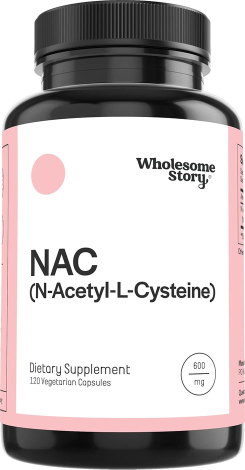 Wholesome Story NAC Supplement - 600mg N Acetyl Cysteine for Liver, Lung & Fertility Support, 120 Capsules