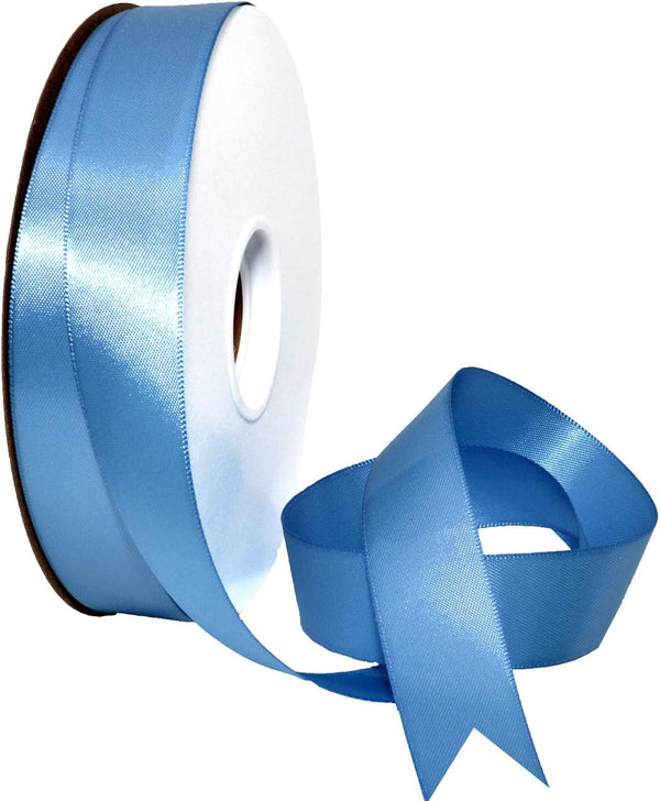 Morex Ribbon 7/8" X 50 YD Double Face Satin Ribbon - Porcelain Blue for Gift Wrapping, Crafts, Wedding Gifts
