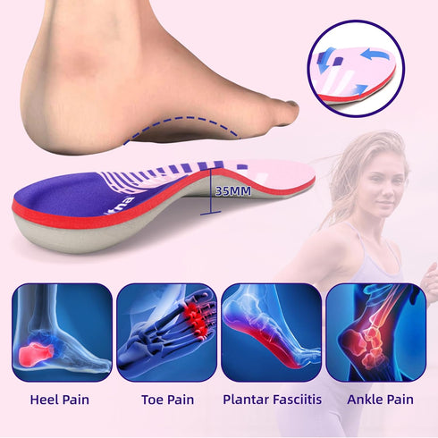 IFITNA High Arch Support Insoles for Plantar Fasciitis Relief, Metatarsal Pain, Men’s Work Boots Insert (Men 6-6 1/2 |