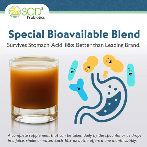 SCD Essential Probiotics for Women, Men, Kids, Toddlers, Liquid Probiotic Supplement for Digestion and Immunity, 11
