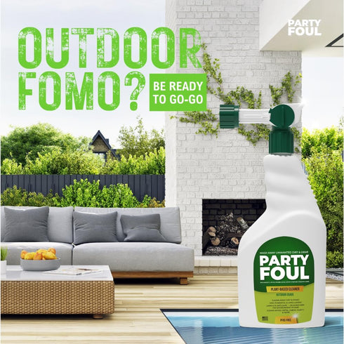 Party Foul Plant-Based Cleaner Spray, Eco-Friendly Vegan Formula for Tiles, Counters, Glass, Wood & More, 32 oz