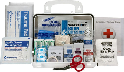 First Aid Only 90754 Bulk ANSI A 10-Person Emergency First Aid Kit for Home, Work, and Travel, 71 Pieces