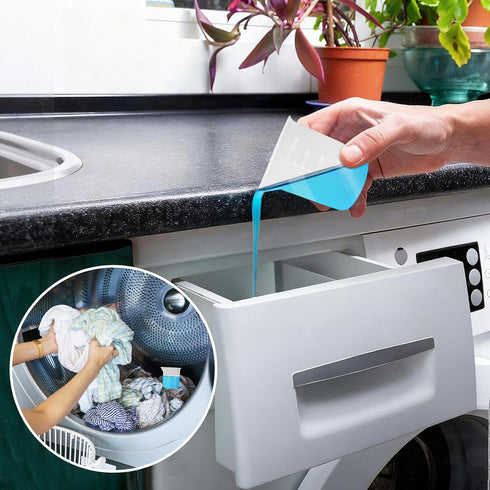 LUSTRIB 6 100ml Pcs Silicone Laundry Measuring Cup, Soft Laundry Detergent Cup, No-Clean Design Silicone Laundry