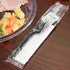 50 Plastic Cutlery Packets, Knife Fork Spoon Napkin Salt Pepper Sets, Individually Wrapped Black Plastic Silverware
