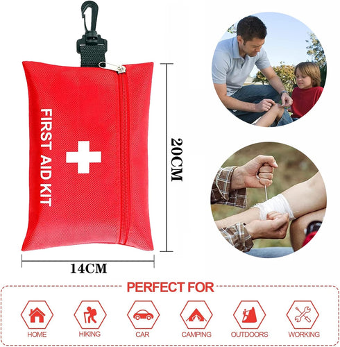 First Aid Kit, 97 Piece Small Travel Kit, Ideal for Cars, Schools, Sports, Homes, Camping, Hiking