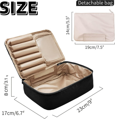 Queboom Travel Makeup Bag Cosmetic Bag Makeup Bag Toiletry bag for women and men (Black)