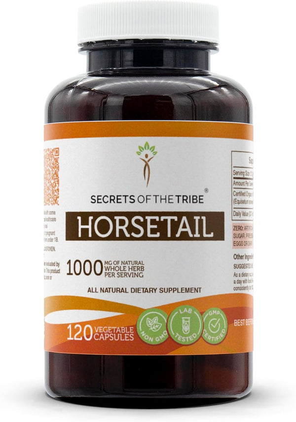 Secrets of the Tribe Horsetail 120 Capsules, 1000 mg, Horsetail (Equisetum arvense)