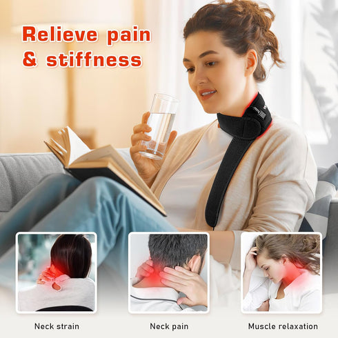 Red Light Therapy Belt for Neck, Near Infrared Light Therapy Belt Wearable Infrared Neck Wrap with Timer Infrared Belt