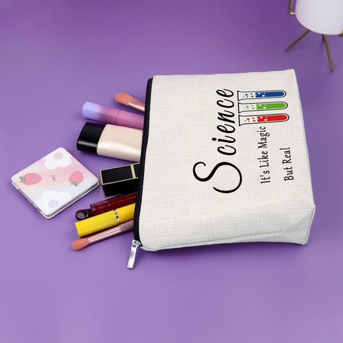 Science Gifts for Women - Makeup Bag for Science Teacher, Scientist Graduation Gift, Travel Pouch