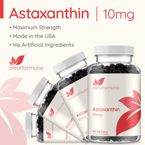 Astaxanthin Supplement 10mg, ClearFormulas Max Strength 180 Softgels