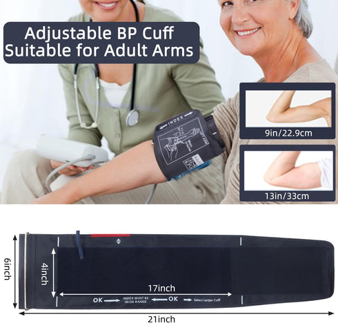 Large Blood Pressure Cuff, 8.7”-16.5” (22-42CM), Compatible with Omron BP Monitor, Replacement Cuff for Adult Big Arms