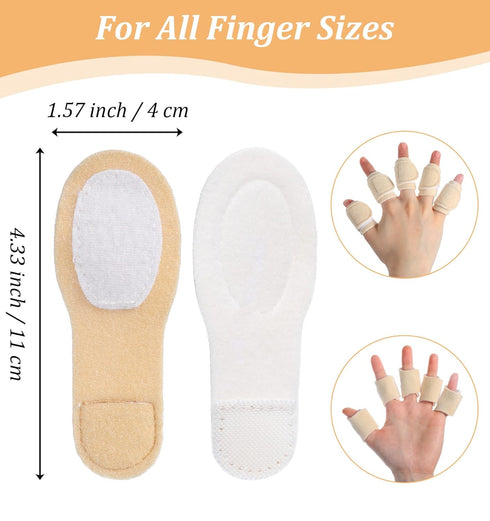 Thrymme 10 Pcs Finger Splints, Reusable Castor oil Finger Wrap for Thumb & Joint Pain Relief, Soft Cotton