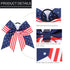 Red White and Blue American USA Flag Cheer Bows for Girls, Patriotic Festival Hair Bow with Elastic Band