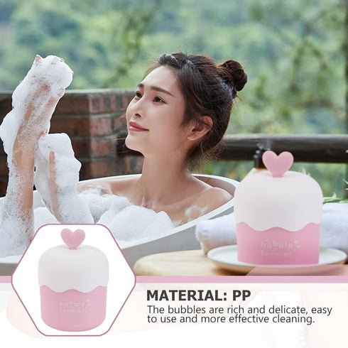 DOITOOL Face Wash Foam Maker, Cute Facial Cleansing Tool for Deep Skincare Cleaner, Travel Household (Pink)