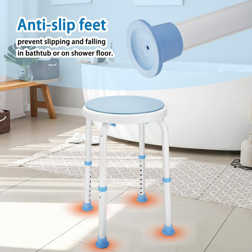 pxsulliao Foldable Adjustable Swivel Bath Seat Bathroom Bathtub Shower Chair Stool for Elderly and Disabled, Seniors