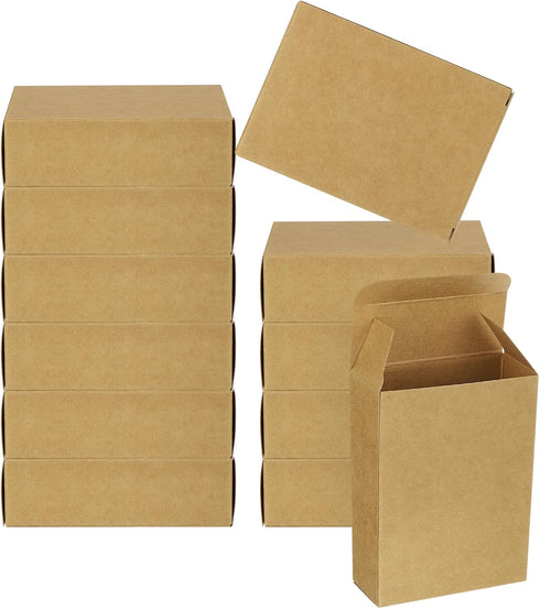 PATIKIL 3.8x2.8x1.2 Paper Soap Box, 40 Pack Homemade Soap Boxes for Birthday Christmas DIY Craft, Brown